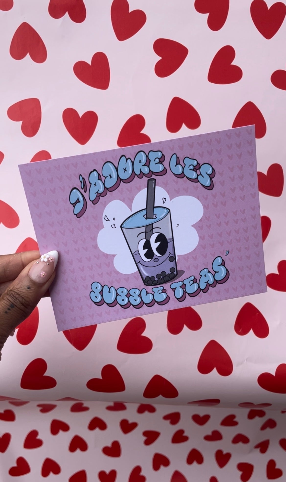 Carte j'adore les Bubble tea mais ...