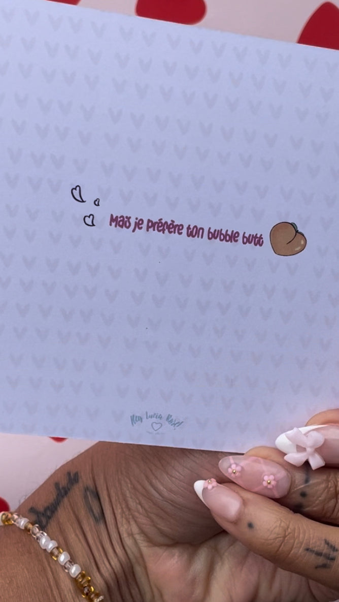 Carte j'adore les Bubble tea mais ...