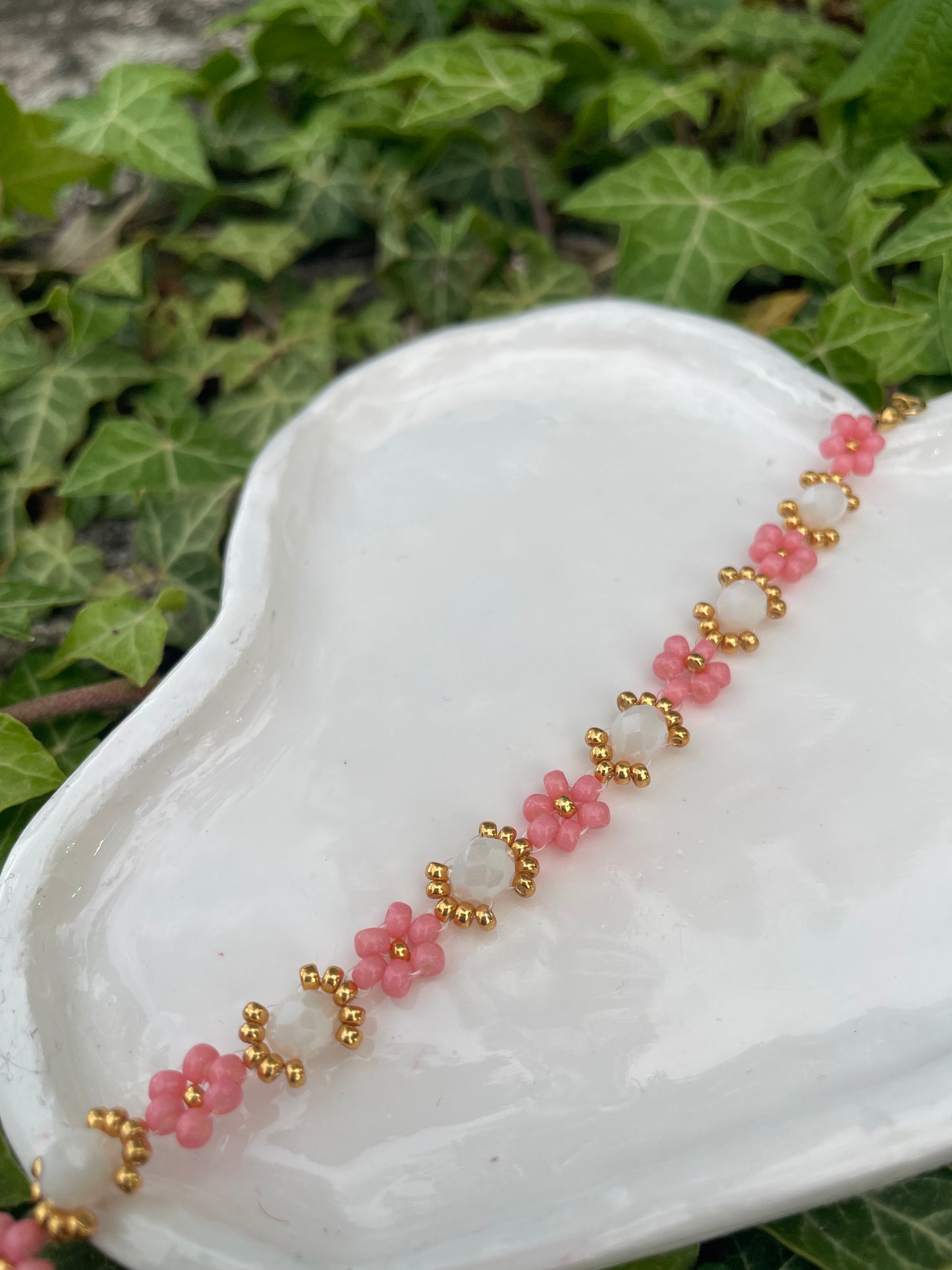Bracelet En Rose et Blanc