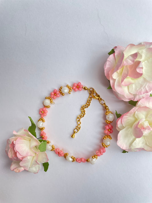Bracelet En Rose et Blanc