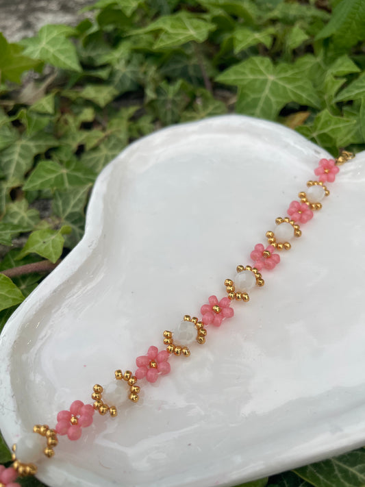 Bracelet En Rose et Blanc