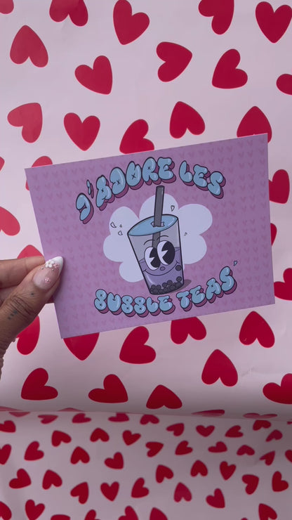 Carte j'adore les Bubble tea mais ...